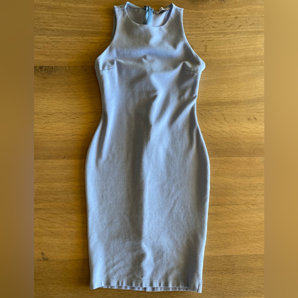 Fashion nova fitted midi dress. Size S. Color light blue.  Stretchy.
